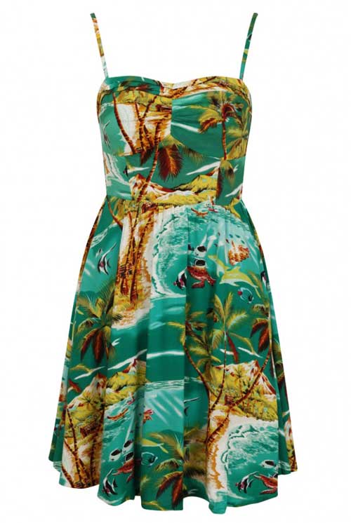 Hawaiian motif outlet dress