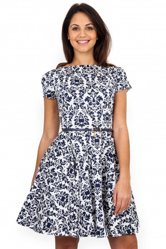 navy_damask_print_dress